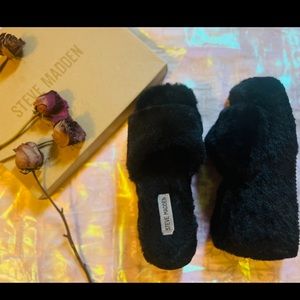 Steve Madden faux fur platforms